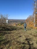 Taking in the fall colours at the top of Wentworth